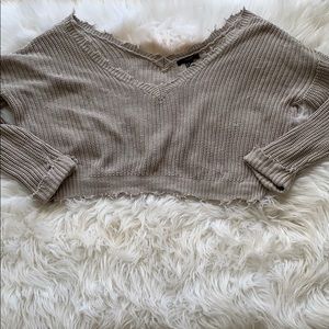 F21 Off the shoulder Destroyed Sweater
